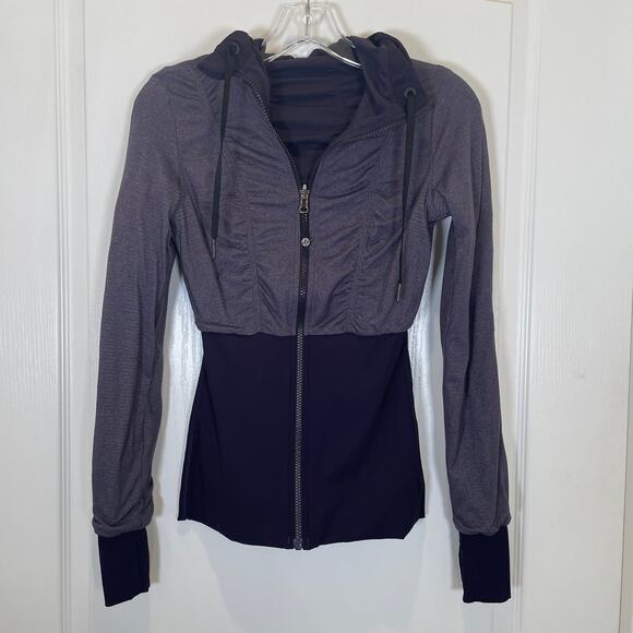Lululemon Dance Studio Jacket III Reversible Black Grape Thumbhole Sleeves 4 - Picture 8 of 9